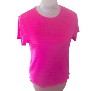No Boundaries Neon Pink Short Sleeve Textured Tee